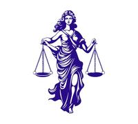 Equality Essence Justice Lady icon Righteous Ruler emblematic Justice Lady Vinyl Wall Decals 36x51.9cm Glass Stickers DarkBlue