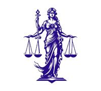 Equality Essence Lady of Justice icon Righteous Ruler Justice Lady Logo Vinyl Art Sticker 36x50.5cm Tattoo Culture DarkBlue