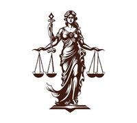 Equality Essence Lady of Justice icon Righteous Ruler Justice Lady Logo Vinyl Art Sticker 50.4x70.7cm Waterproof Coffee