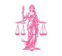 Equality Essence Lady of Justice icon Righteous Ruler Justice Lady Logo Vinyl Wall Decals 36x50.5cm Car Body Decoration Pink