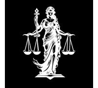 Equality Essence Lady of Justice icon Righteous Ruler Justice Lady Logo Vinyl Wall Decals 50.4x70.7cm Window Decals White