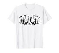 Equality FIST Knuckle Tattoos Feminist Meme Gender Value Graphic T-Shirt, Men, White, S