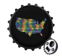 Equality for All U.S.A Map Flag 2 in 1 Magnetic Beer Bottle Opener Fridge Magnets Easy Storage Gift for Men Women Black-Style