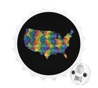 Equality for All U.S.A Map Flag 2 in 1 Magnetic Beer Bottle Opener Fridge Magnets Easy Storage Gift for Men Women White-Style