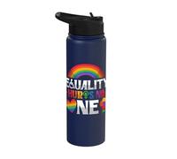 Equality Hurts No One Rainbow Equality Inclusion Anti Racism Stainless Steel Insulated Water Bottle