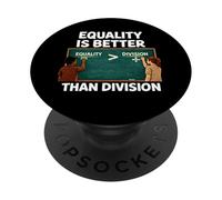 Equality is Greater Than Division Anti Racism Math Humor USA PopSockets Adhesive PopGrip