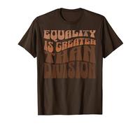 Equality is Greater Than Division Black History Month Groovy T-Shirt, Men, Brown, Medium