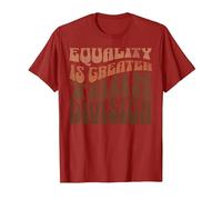 Equality is Greater Than Division Black History Month Groovy T-Shirt, Men, Cranberry Red, Small