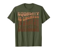 Equality is Greater Than Division Black History Month Groovy T-Shirt, Men, Olive Green, Medium