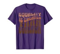 Equality is Greater Than Division Black History Month Groovy T-Shirt, Men, Purple, Small