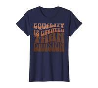 Equality is Greater Than Division Black History Month Groovy T-Shirt, Women, Navy Blue, X-Large