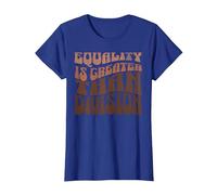 Equality is Greater Than Division Black History Month Groovy T-Shirt, Women, Royal Blue, X-Small