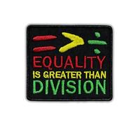 Equality is Greater Than Division Embroidered Patch Inspirational Social Justice Embroidery Patches Activism Human Rights Iron On Sew On Patches for Clothes Backpacks Gifts for Women Men 3x2.5 Inches