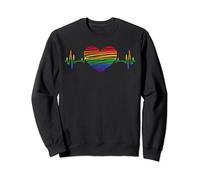 Equality LGBT Pride Rainbow Flag Heart Queer Heartbeat LGBT Sweatshirt