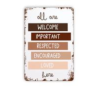 Equality Poster Kindness Matters All are Welcome Here Positive Classroom Decor Classroom Inclusion Tin Signs for 8 X 12 Inch