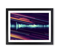 Equalizer Audio Art Vol.3 Abstract H1022 Framed Print for Living Room Bedroom Home Office Décor, Wall Art Picture Ready to Hang, Black A2 Frame (64 x 46 cm)