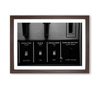 Equalizer Music Record Player Framed Print | A2 Walnut Framed Wall Art | Ready to Hang | Modern Music Picture | Living Room Bedroom Lounge Office