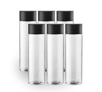 Got Dragon 6-Pack Bulk Empty Plastic Juice Or Water Bottles with Caps Reusable 400ml Durable Smoothie [Bottle] s with Black Lids Great Calming great for [Sensory] Crafts