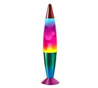 Equatech 16" Lava Lamp - Rainbow/Multicolour, Retro Motion Light with Real Wax, Soothing Swirling Glow, Mains Powered Lava Lamp with Cable Switch, Includes E14 25W R39 Bulb, Relaxing Ambient Lighting