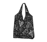 Equations Math Foldable Shopping Bag Reusable Grocery Bags Education Portable Travel Pounch for Camping Daily Use Household