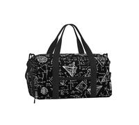 Equations Math Gym Bag for Men Women, Education Weekend Travel Duffle Bag with Shoe Compartment,Water-Resistant Sport Overnight Tote Dance Yoga Carry On Holdall