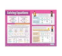 Equations Math Poster Set - Solving Methods, Formulas and Examples for Algebra 1 Classroom, Middle & High School Wall Art(Framed,08x12inch(20x30cm))