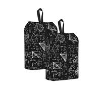 Equations Math Travel Shoe Bag 2Pcs Education Water Resistant Shoe Organiser with Zipper Handle, Lightweight Pouch for Suitcase & Gym, Folds Flat for Packing