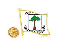 Equatorial Guinea National Emblem Golden Metal Flag Lapel Pin Badge