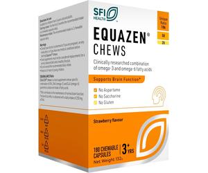 Equazen Chews, Omega 3 and 6 Supports Brain Function 180 Supplement For 3 years