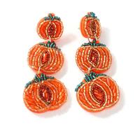 EQUBIO Handmade Beaded Halloween Earrings for Women, Pumpkin, Ghost, Cat, Turkey and Word Designs, Fun Festive Accessory for Halloween, Thanksgiving and Party Holiday Gift, M, Acrylic, No Gemstone