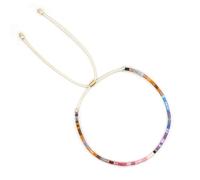 EQUBIO Miyuki Seed Bead Adjustable Cord Bracelet, Dainty Colorful Thin Boho Layering Jewelry for Women