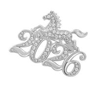 Equestrian Brooch - Riding Badge, 5x4cm Noble Pin for Lapel Styling, Gallop Emblem with Rhinestone Alloy, Fashion Jewelry, Mane Ornament for Dresses, Scarves, Sweaters, Hats
