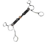 Equestrian Equipment with Double Joint Design, 5.3 Inches Horse Bit for Western Riding, Stainless Steel Cheeks, Copper-Wrapped Sweet Iron Mouth Horse Training Snaffle Bit