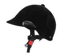 Equestrian Helmet with Dial Fit, Full Ventilation Black Polypropylene | Padded Lined Interior, Quick-release Chin Strap, Removable Ear Pads, Stable Fit for Stables and Cycling Practice