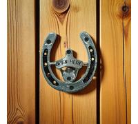 Equestrian Horseshoe Bottle Opener - Nickel Plated Cast Iron, 12x13x2.5 cm - Classic Bar Tool