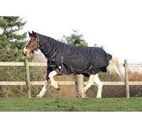 Equestrian King Heavyweight Winter Combo Turnout Horse Rug 350g Standard And Full Neck Black With Blue Binding (COMBO, 6'3'')