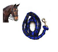 Equestrian Lead Rope, 1PCS Horse Lead Rope Travelling Stable Field Strong Cotton 2 Meter Leadrope Easy Clip Hook Blue&Black 2M