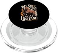 Equestrian My Soul Rides With My Lusitano PopSockets PopGrip for MagSafe