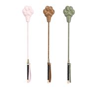 Equestrian practice whip (cat claw shape), flexible and wear-resistant, novice riding auxiliary whip handle, non-slip, accurately conveys instructions(3pcs(Green+Pink+Brown))