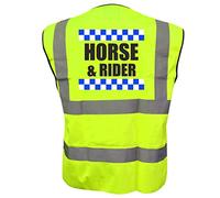 Equestrian SILLITOE HORSE & RIDER Hi Viz Vis Vest Horse Riding Equine Safe Reflective Waistcoat Jacket Road Safety Visibility Small