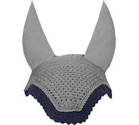 Equestrian Sound Restant Fly Protection Horse Ear Bonnet Silent Ear Net Crochet Bonnet with Soft Cotton Ear Covers (Grey, Medium)