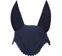 Equestrian Sound Restant Fly Protection Horse Ear Bonnet Silent Ear Net Crochet Bonnet with Soft Cotton Ear Covers (Navy Blue, Medium)