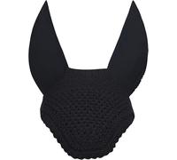 Equestrian Sound Restant Fly Protection Horse Ear Bonnet Silent Ear Net Crochet Bonnet with Soft Cotton Ear Covers (Black, Medium)