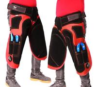 EQUESTRIAN STORE 65 cm Farrier Apron, Premium Wrought Leather Canvas, Blacksmith Aprons, Genuine Suede, Farrier Tool Apron, Trimmer Chaps, Hoof Care, Blacksmith Men & Women, Red & black, 65cm