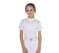 EQUESTRO girls' slim-fit competition polo shirt in perforated fabric
