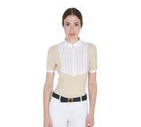 EQUESTRO Women's Slim Fit Pleated Cotton Competition Polo Shirt