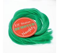 Equetech Cheeky Elf Christmas Tail Tassel, Green, Festive Naughty Status - Fun Xmas Equestrian Accessory for Horses & Ponies