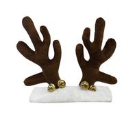 Equetech Christmas Reindeer Antler Bridle Accessory - Brown & White, One Size - Festive Horse & Pony Riding Costume