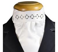 Equetech Deluxe Ready-Tied Stock - Zodiac White Equestrian Dressage Tie (Stock Pin Not Included)