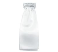 Equetech Diamante Double Band Ready-Tied Stock - White Diamond Band Equestrian Dressage Tie (Stock Pin Not Included)